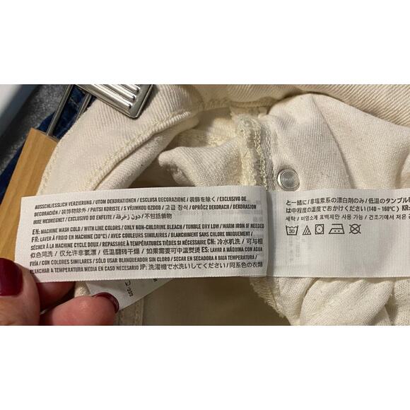 Abercrombie & Fitch vintage straight 90s jeans in cream white mens sz. 28x30 - Picture 8 of 8